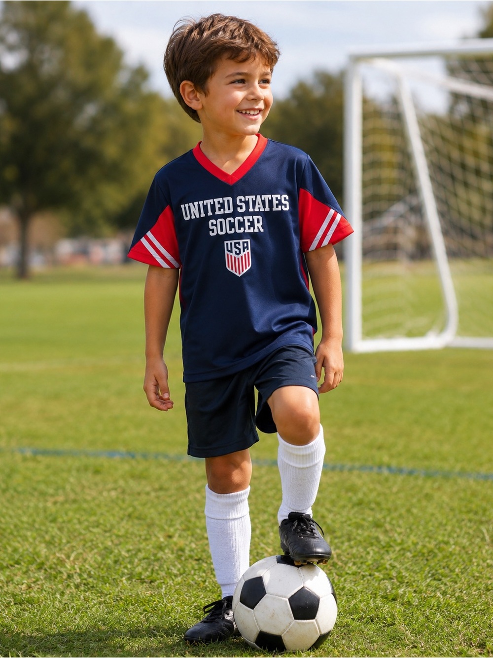 U.S. Soccer Boy's United States Soccer Federation Performance Tee Small 6/7 y